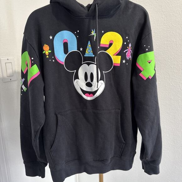 Disney World 2024 Mickey Mouse Hoodie Character Icons Figment Parks Neon Small - Picture 1 of 7